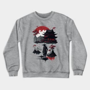 Red sun samurai Crewneck Sweatshirt